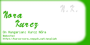 nora kurcz business card