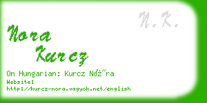 nora kurcz business card